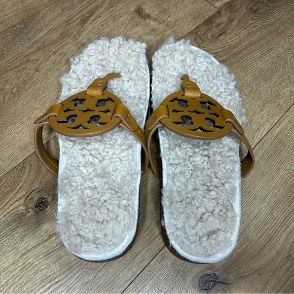 NWOT Tory Burch Miller cloud shearling in cognac - Size 5.5 - Picture 5 of 10